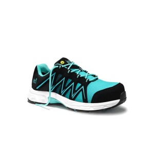 ELTEN Jo SPEEDY BLACK AQUA Sicherheitshalbschuh, schwarz-türkis, Low ESD S1PS Arbeitsschuh.