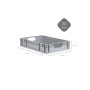 Graue PROREGAL Eurobox Nextgen Economy, 23 Liter, mit Griffen, zur Aufbewahrung.