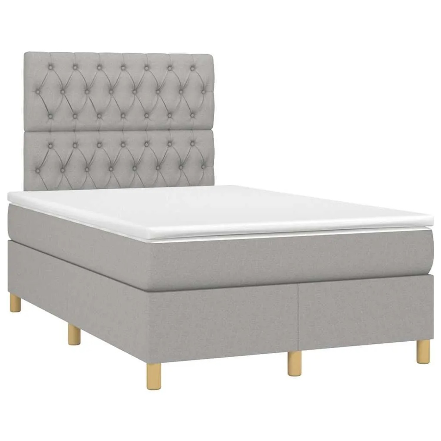vidaXL Boxspringbett mit Matratze & LED Hellgrau 120x190 cm Stoff 3270267 günstig online kaufen