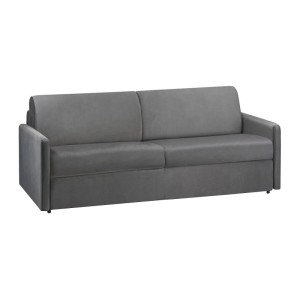 Anthrazitgraues Vente-unique Schlafsofa Calife aus Samt, 190 cm breit. Modernes 4-Sitzer Sofa mit Schlaffunktion.