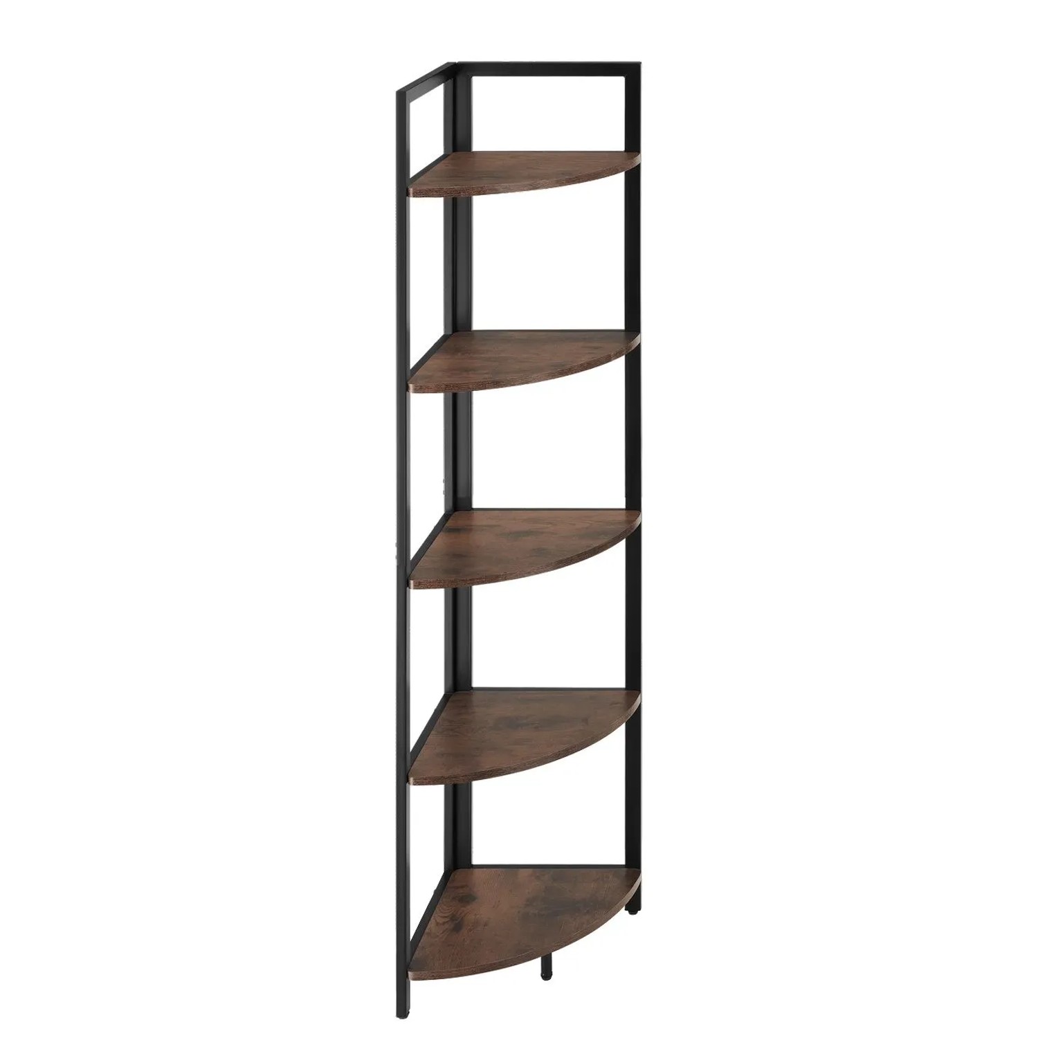 Tectake Eckregal Castlebar  Industrial Style Holz und Stahl  30 x 30 x 150 cm Industrial Holz Dunkel  Rustikal