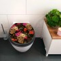 Banjado WC-Sitz Anthrazit mit Totenkopf- und Blumenmotiv Los Dias De Muertos.