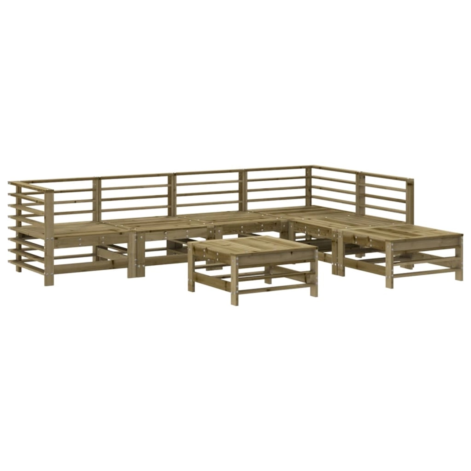 vidaXL 7-Tlg Garten-Lounge-Set Kiefernholz Imprägniert 3186444
