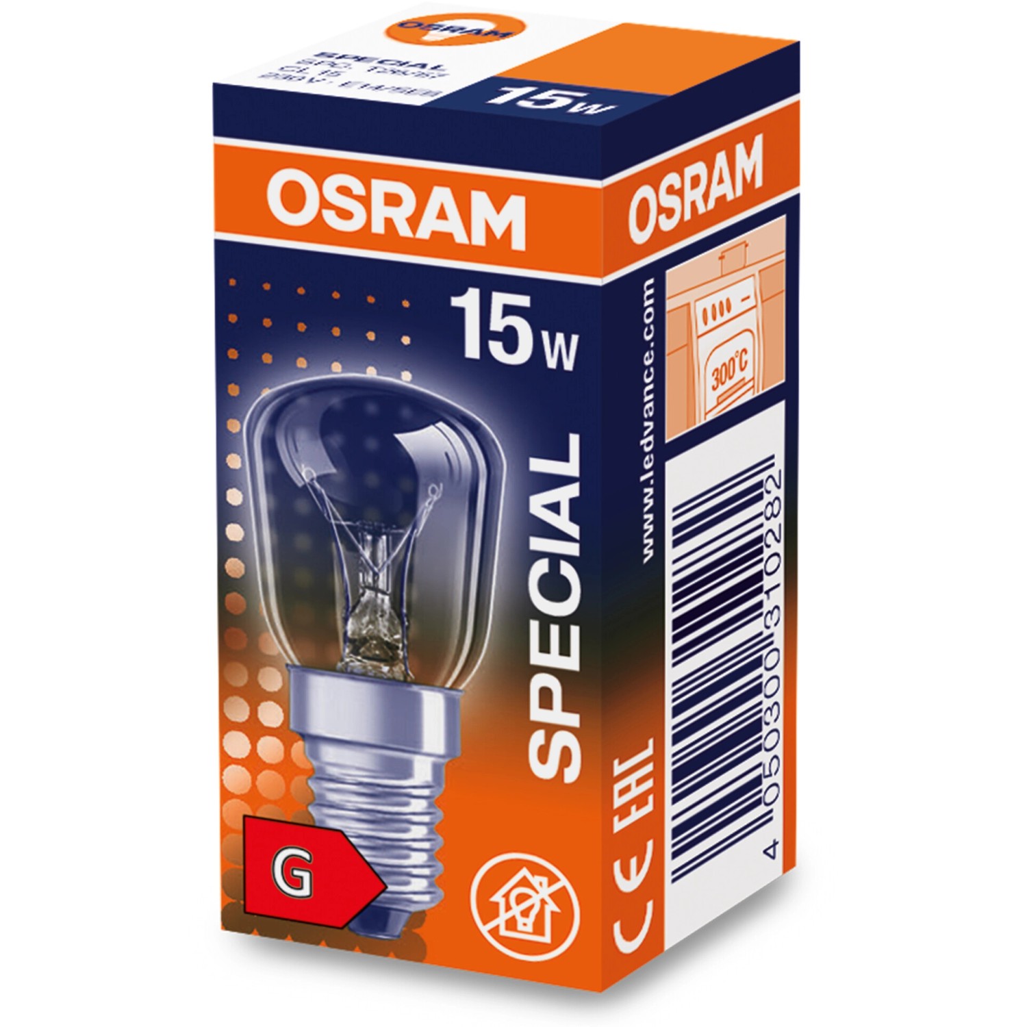 Osram E14 15W Speziallampe im Karton, dimmbar, warmweißes Licht.