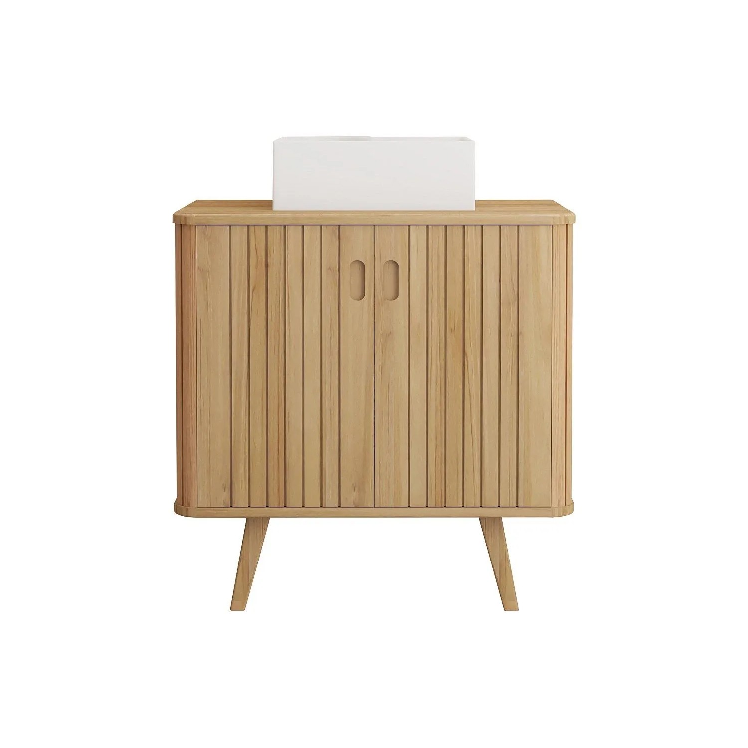 Vente-unique Einzelwaschtisch Wamena Naturfarben Hell 80 cm
