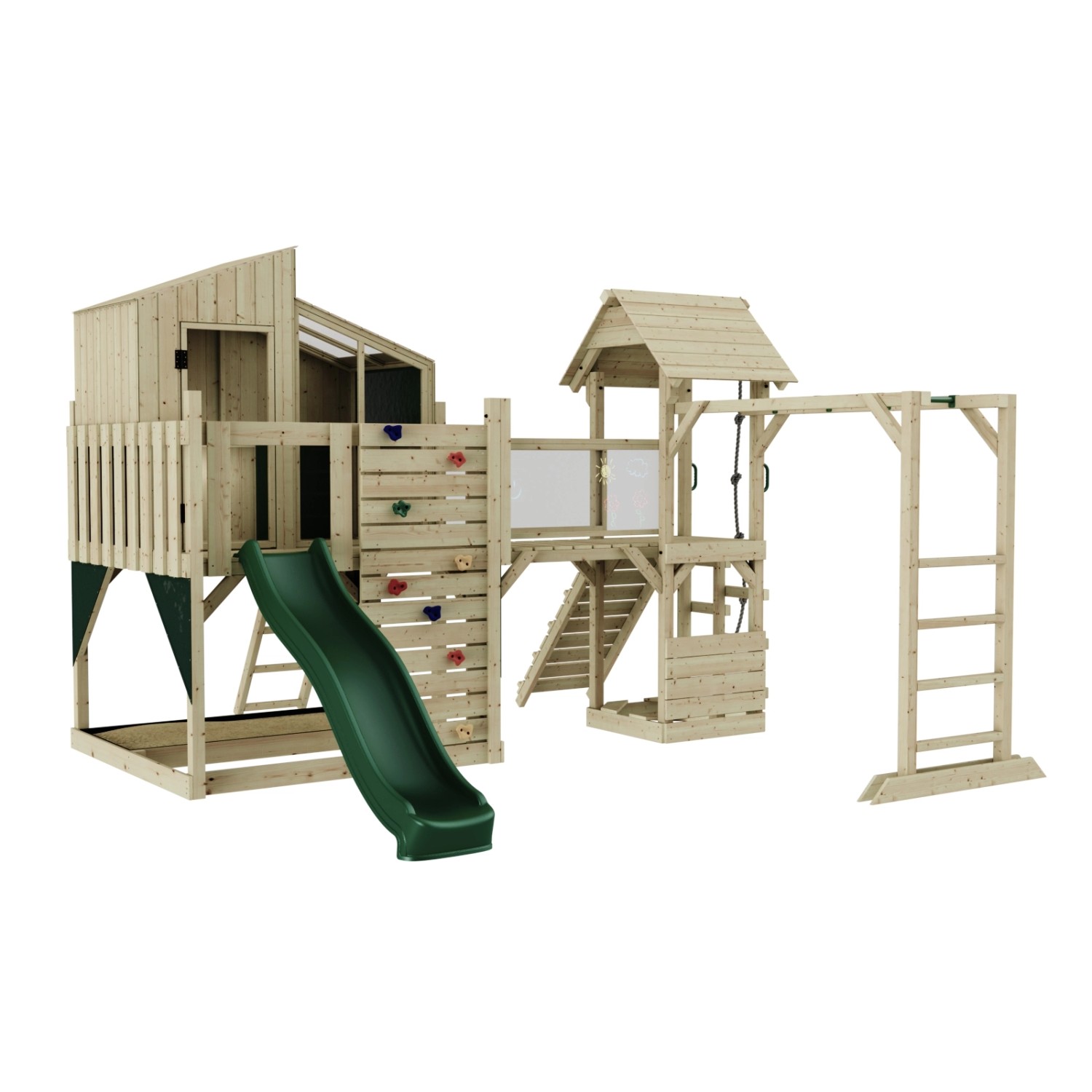 Thumbnail - OutdoorToys Spielturm Ludvig Dunkelgrün