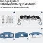 Aufbauanleitung: WOLTU Pavillon 3x6 m, blau, mit Höhenverstellung und UV-Schutz. Schritt-für-Schritt Anleitung.