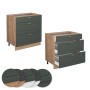 Vicco Küchenunterschrank Fame-Line Grün-Gold Landhaus Goldkraft Eiche 80 cm mit 3 Schubladen ohne Arbeitsplatte_5