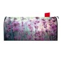 Schwarzer US Briefkasten mit Lavendel Motiv, Stahl, 48x22x16cm.
