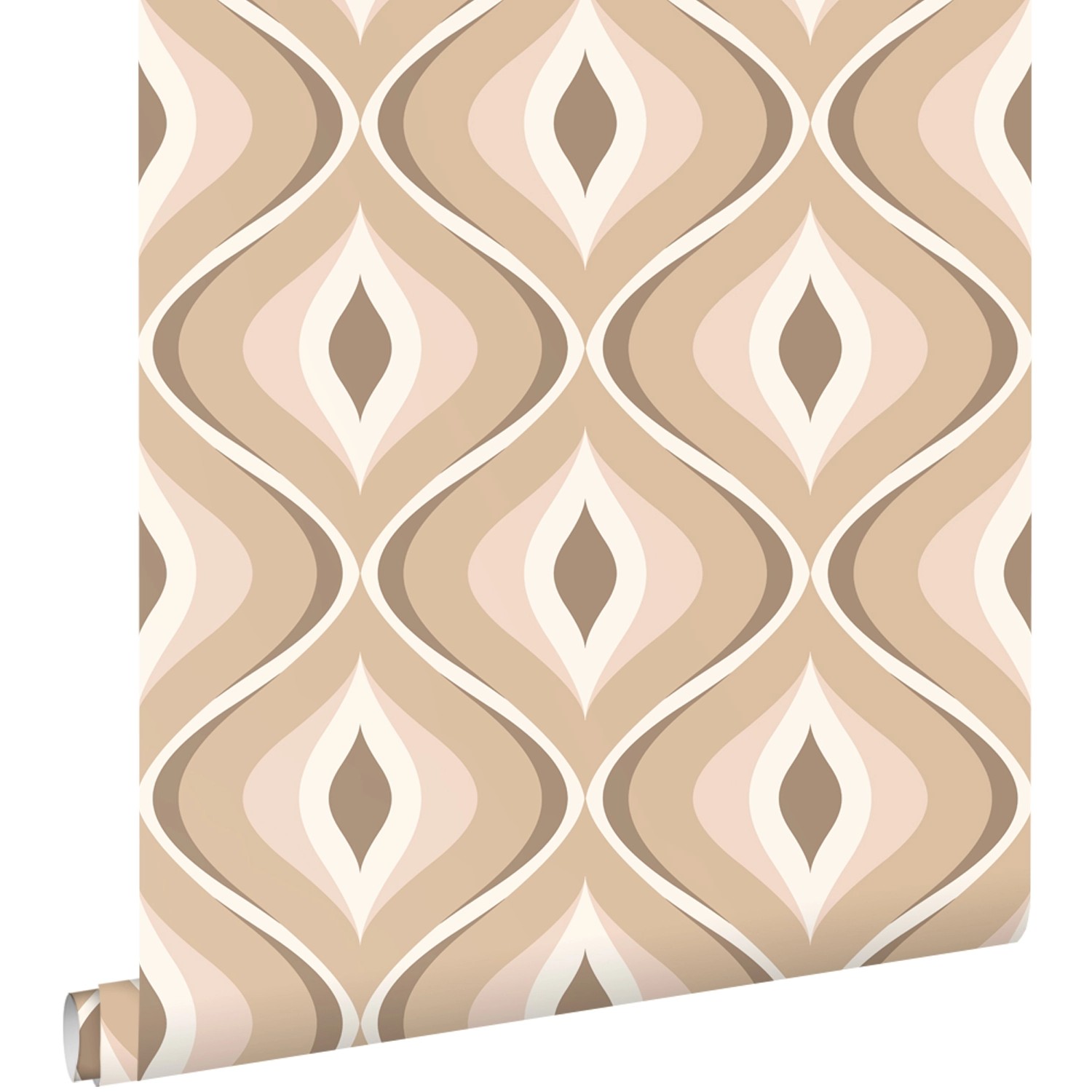 ESTAhome Tapete Retro-Ornamente Beige und Braun 50 x 900 cm günstig online kaufen
