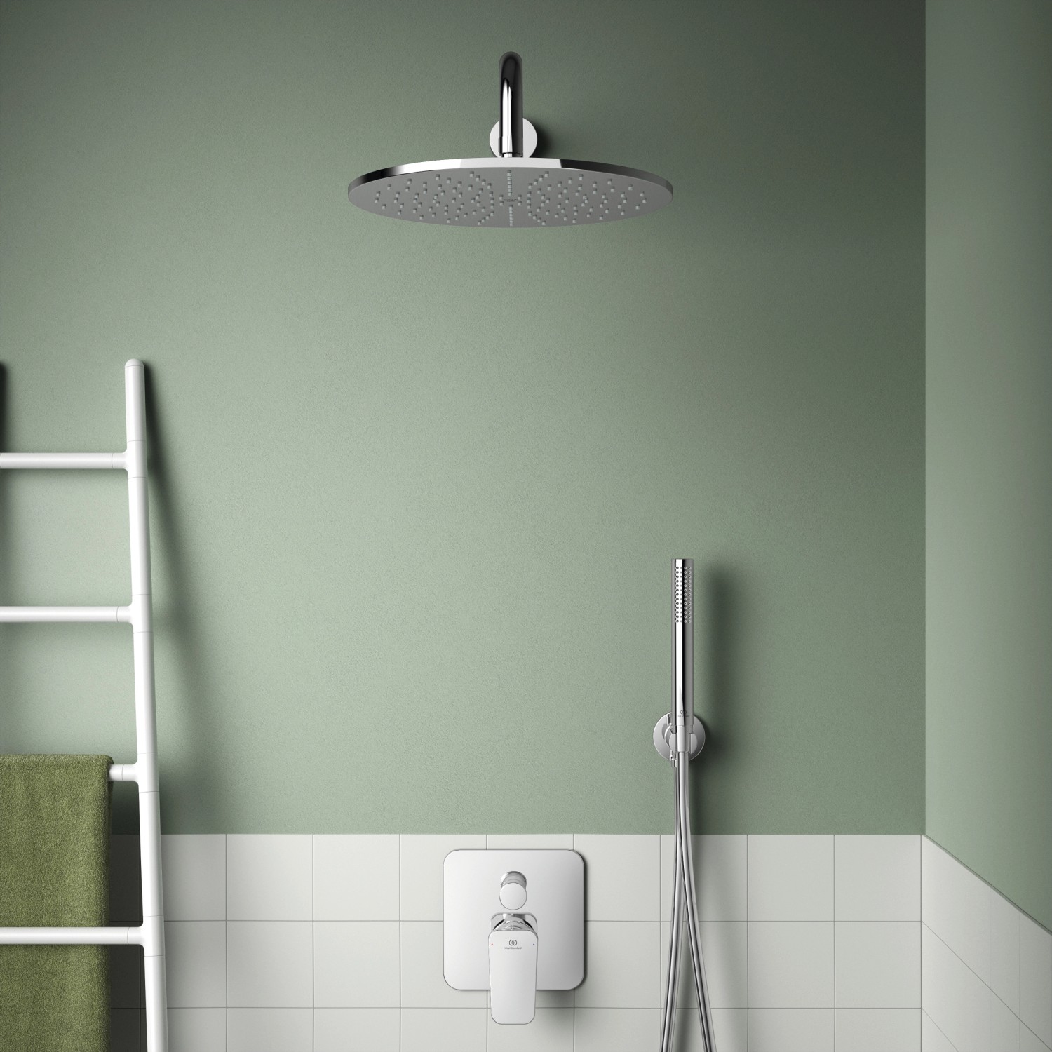 Ideal Standard Idealrain Atelier Kopfbrause, rund, Ø300mm, Chrom. Duschkopf im Badezimmer.