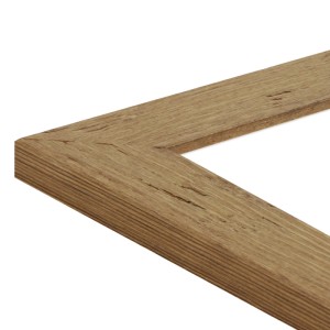 Detailansicht des Bilderrahmens H750 in Eiche-Optik, Landhausstil, aus Massivholz.