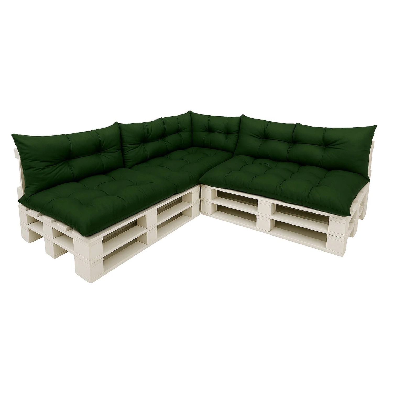 Setgarden Style 7er-Set Palettensofa Kissen Outdoor  120 x 60cm Sitzkissen + Rückenkissen 120 x 40 cm 1tlg Grün