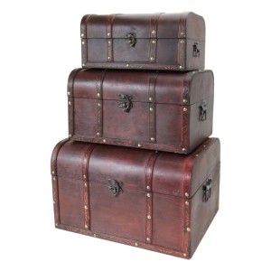 HMF 6406700 Schatztruhe Schatzkiste Holztruhe 3er Set Versch Größen Portugal