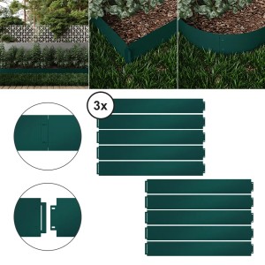 OK-Living Rasenkante, 30er Set, grün, 100x14cm, aus verzinktem Stahl für Beetbegrenzung und Gartengestaltung.