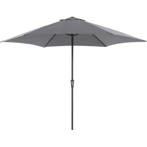 Anthrazitfarbener Marktschirm Honolulu, Ø 300 cm, mit Kurbel für Garten und Terrasse.