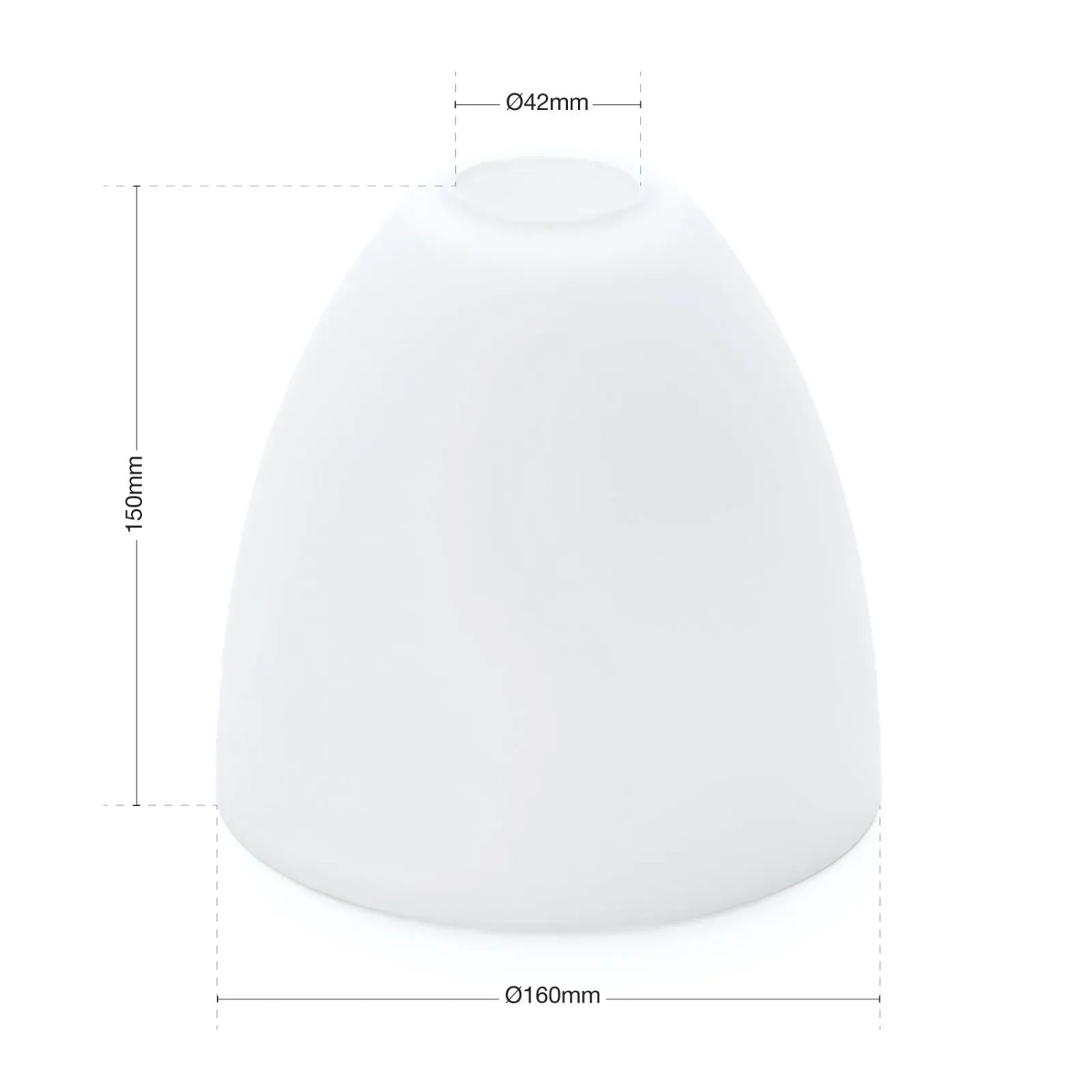 Weißer Orion Lightstyle Lampenschirm Susan, E27, Ø 16cm, Kegelform aus Glas.