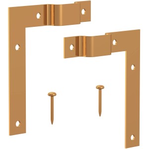 Artiteq Leistenhänger 2er-Set für Bilderrahmen-Rückwand, goldfarben, inkl. Nägel.