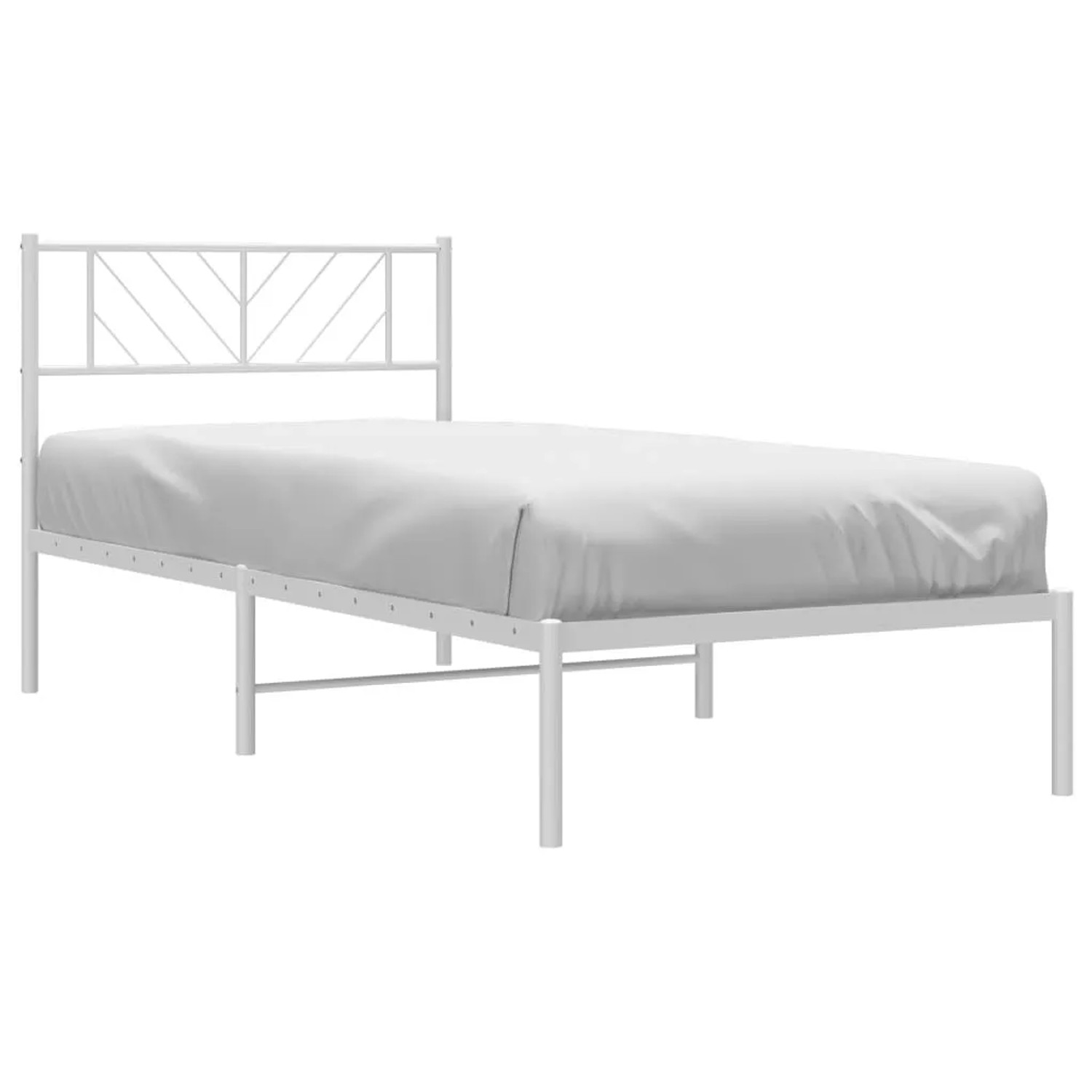 vidaXL Metallbett ohne Matratze mit Kopfteil Weiß 75x190 cm 372218 günstig online kaufen