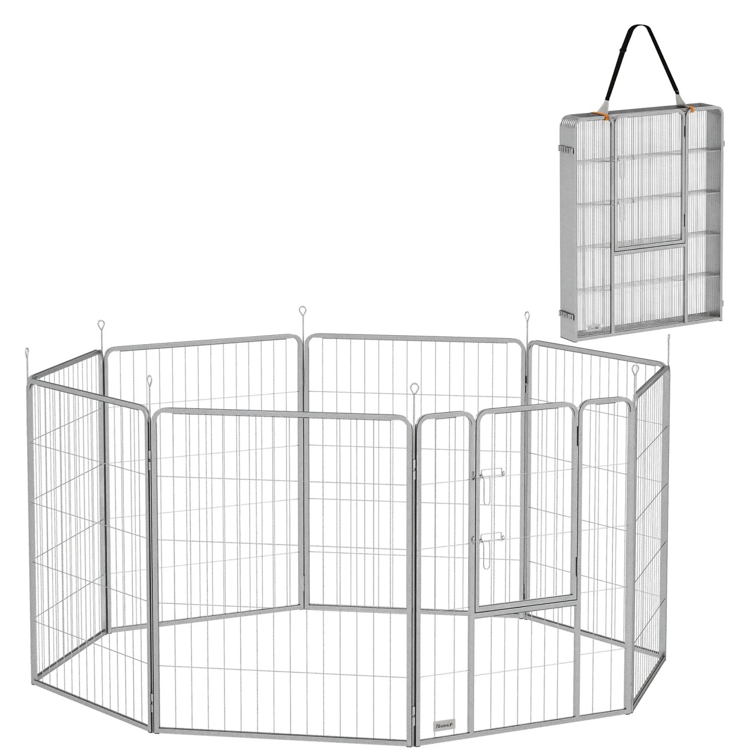 PawHut Welpenauslauf Stahl 160 x 160 x 100cm