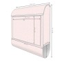 Banjado Design Briefkasten Silber mit rosa Arabesque Motiv und Zeitungsfach, 39x47x14cm.
