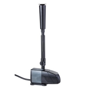 Heissner Teichpumpen-Set 600 l/h mit Wasserspielaufsätzen und Teleskopsteigrohr.