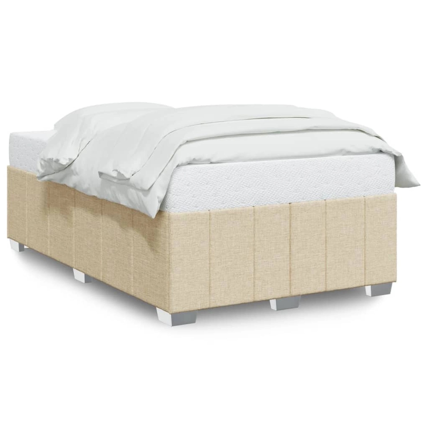 vidaXL Bettgestell ohne Matratze Creme 120x190 cm Stoff 3284823 günstig online kaufen