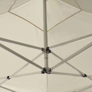 Innenansicht: Faltbares Partyzelt, 2x2m, Creme, Aluminiumrahmen, Oxford-Gewebe. Markise für Garten & Outdoor.