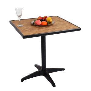 MCW Gartentisch J95 Schwarz Teak Braun