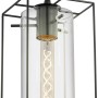 Eglo Pendelleuchte Loncino, schwarz-transparent, 1-flammig, mit Stahlrahmen und Rauchglas.