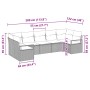 vidaXL Gartenmöbel-Set, 7-teilig, beige Poly Rattan, mit Maßangaben. Ideal für Terrasse und Garten.