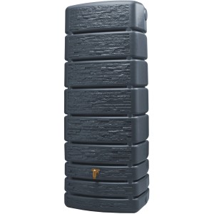 4rain Wandtank Slim Stone Decor 500 l in Graphite Grey mit Auslaufhahn.