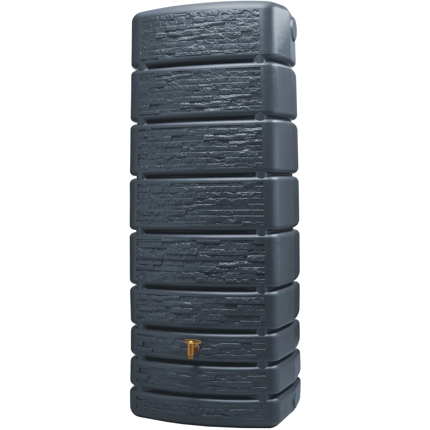 4rain Wandtank Slim Stone Decor 500 l in Graphite Grey mit Auslaufhahn.