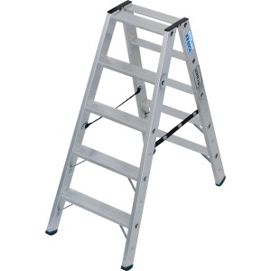 Krause Doppelleiter Stabilo mit 2x5 Stufen, belastbar bis 225 kg, für sicheren Stand.