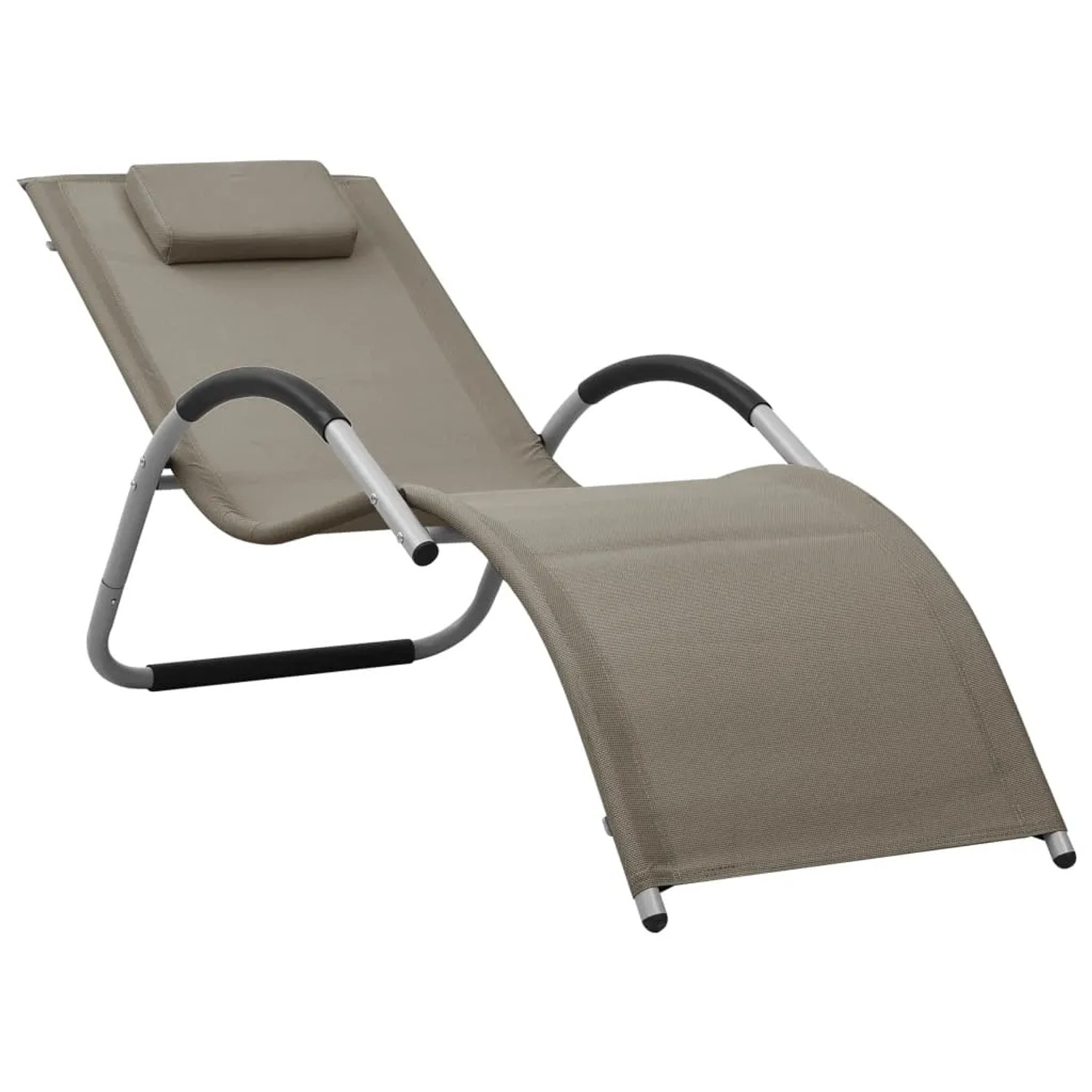 furnicato Sonnenliege Textilene Taupe und Grau