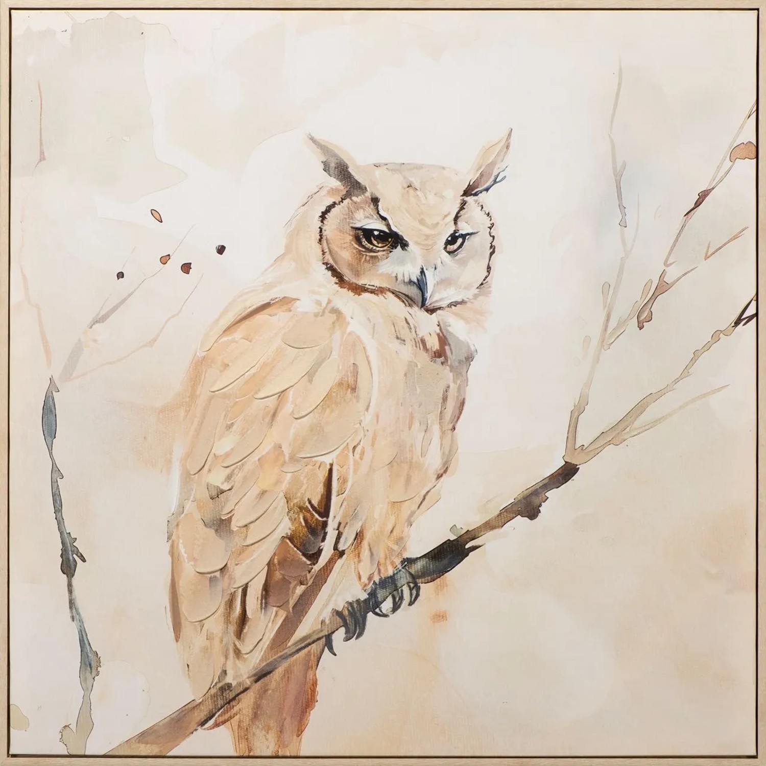 Art Universe Leinwandbild Natural Owl 80 x 80 cm