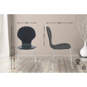 DELUKE Besucherstuhl ATHENS Holz Schwarz 43x45x86cm Konferenzstuhl Wartezimmerstuhl Bürostuhl