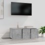 VidaXL TV-Schrank, Betongrau, 80x34x30 cm, Holzwerkstoff mit 3 Schubladen.