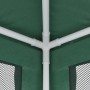 Detailaufnahme des grünen vidaXL Partyzelts (3x4 m) mit Mesh-Seitenwänden und weißem Gestänge.