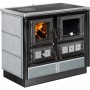 Justus Küchenofen Rustico 90 2.0, Speckstein Schwarz, 7 kW. Küchenherd mit Kochplatte und Backofen.