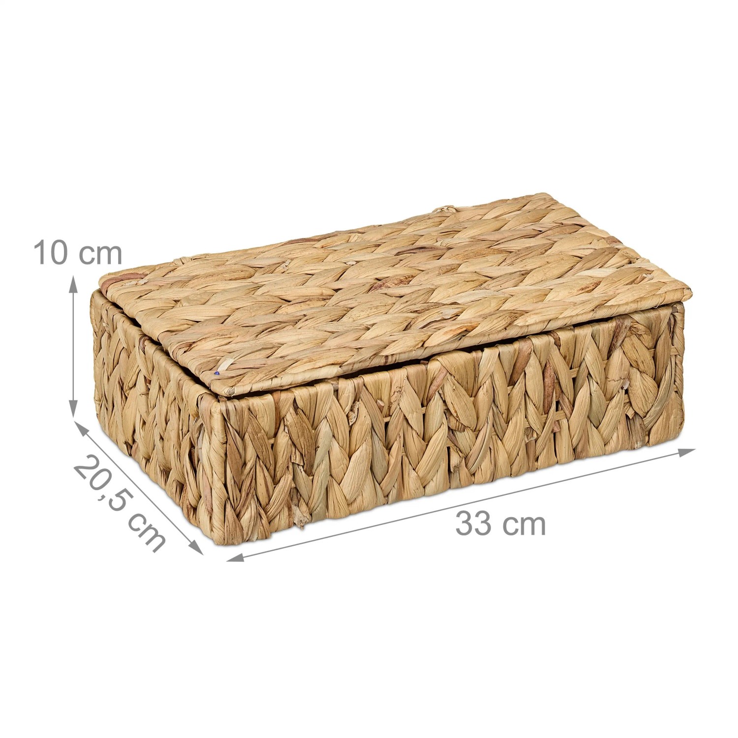 Relaxdays Teebox Wasserhyazinthe Natur 8 Fächer 10 cm x 33 cm x 20,5 cm 730 g_4