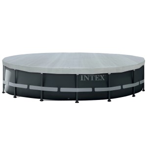 Deluxe Abdeckplane für Rahmen-Pool, Ø 488 cm, aus UV-beständigem PE-Material.