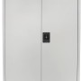 Rikta Metallschrank, 2-türig, lichtgrau, 80x40x168 cm. Werkzeugschrank mit Drehgriff und Schloss.