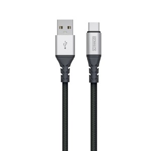Schwarzes Schwaiger USB-C auf USB-A Ladekabel, 1,2m, für Computer & Multimedia.