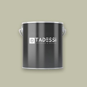Dunkle Dose Tadessi Wandfarbe Jadegrün Matt Dispersion 1l vor passendem Farbhintergrund.