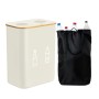 Relaxdays Pfandflaschen Sammelbehälter Baumwolle Bambus Fiberglas Beige 2 Fächer Waschbar 160 l 70 cm x 57 cm x 37 cm