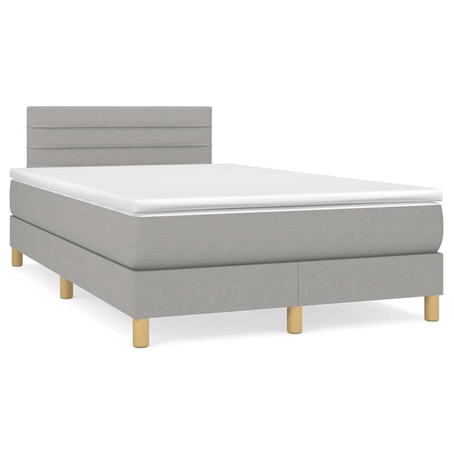 vidaXL Boxspringbett mit Matratze Hellgrau 120x200 cm Stoff 3140681 günstig online kaufen