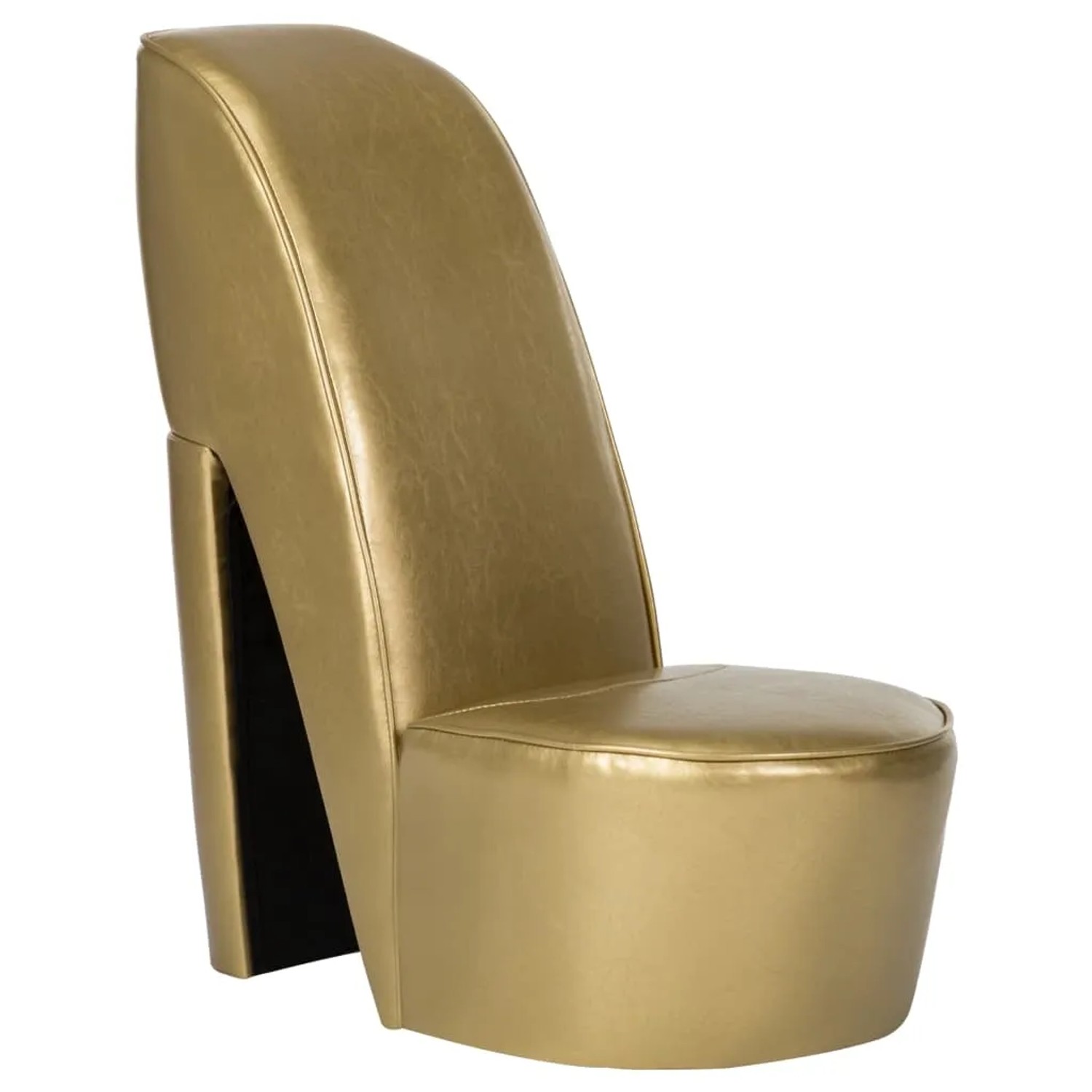 vidaXL Stuhl in Stöckelschuh-Form Golden Kunstleder 248650