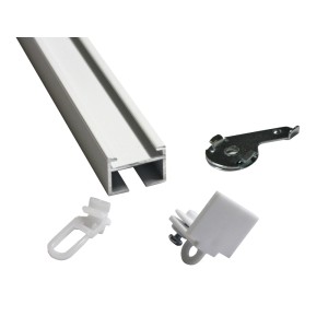 Gardinia Luna Vorhangschienen-Set, 1-läufig, weiß, mit Zubehör wie Gleiter und Träger.