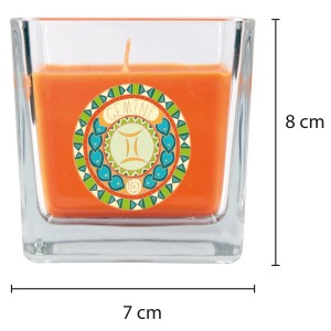 HS Candle Duftkerze Sternzeichen Zwillinge im Glas, Honigmelone, 50h Brenndauer